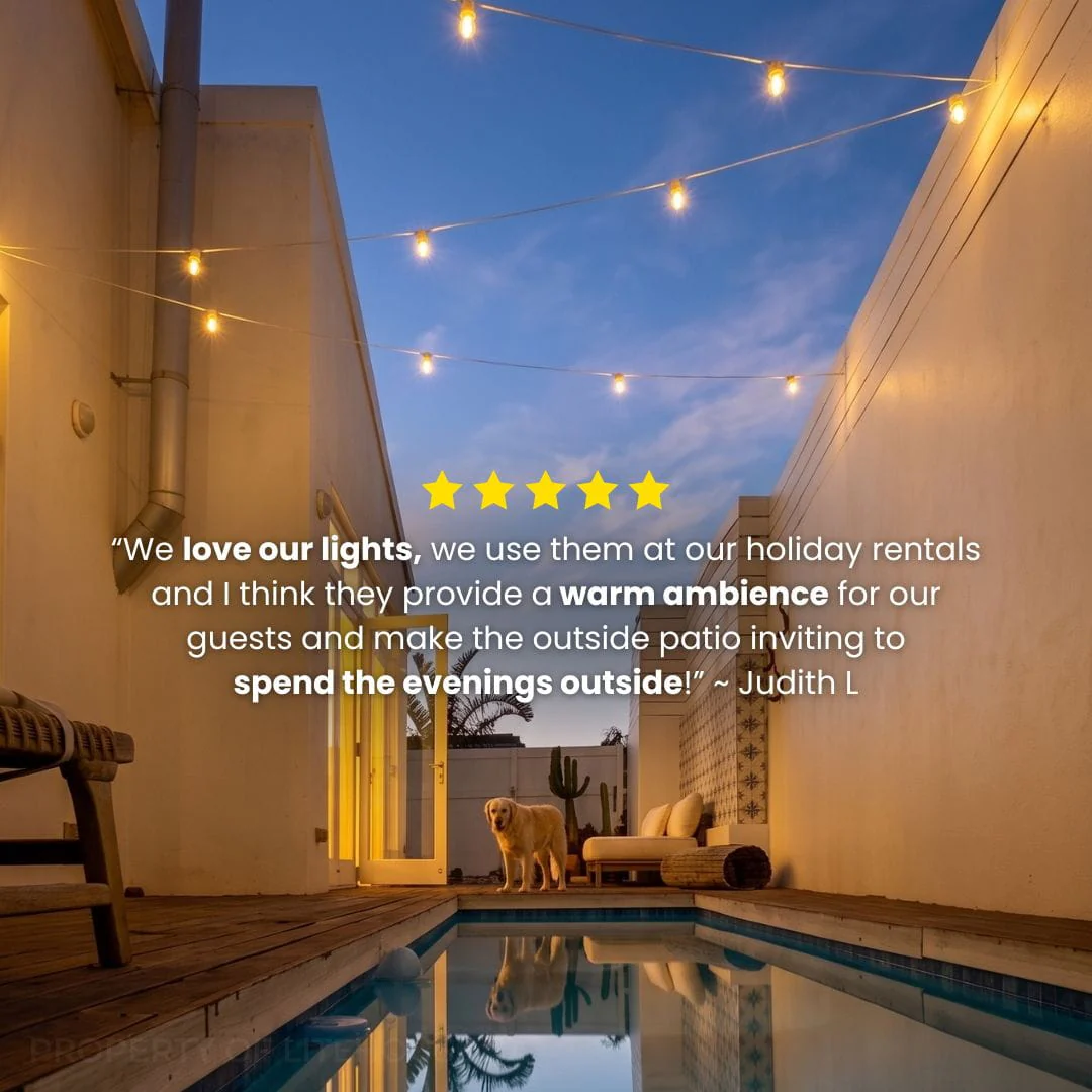 Litehouse 10m Solar Traditional LED Festoon Bulb String Lights - 10 S14 Bulbs - White - Image 5